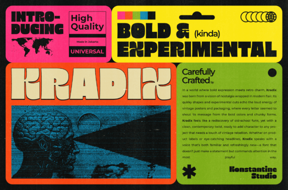 Kradix: A Bold Retro Display Font for Small Business Branding