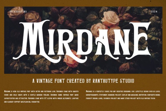 Mirdane: A Vintage Display Font with Retro Character